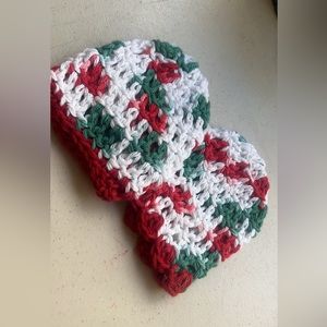 Two hand knitted newborn beanies